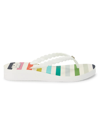 Kate Spade Women's Megan Champagne-print Flip Flops In Candy White
