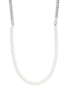 Effy Men's Sterling Silver & 5mm Round Freshwater Pearl Necklace In Silver