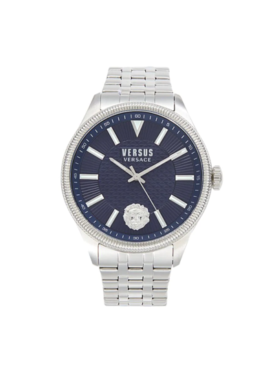 Versus Men's 2-piece 45mm Stainless Steel Watch & Leather Strap Set In Blue