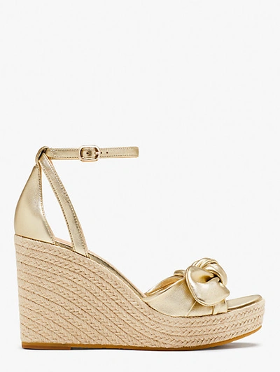 Kate Spade Tianna Espadrille Wedges In Pale Gold