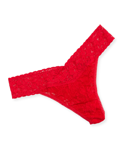 Hanky Panky Stretch Lace Traditional-rise Thong In Red