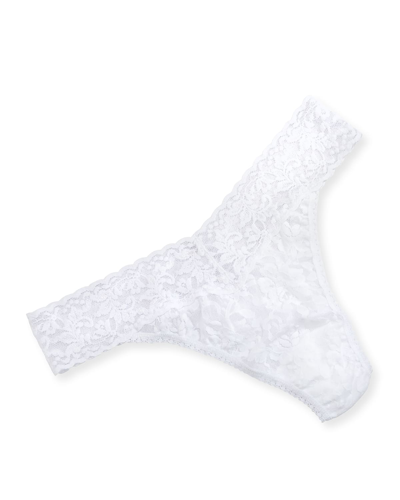 Hanky Panky Stretch Lace Traditional-rise Thong In White