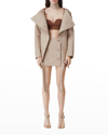 BURBERRY BELTED DOUBLE-BREASTED TRENCH MINI SKIRT