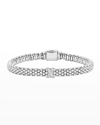 Lagos Sterling Silver X Collection Rope Bracelet With Diamonds In White/silver