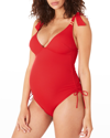 Cache Coeur Maternity Porto Vecchio One-piece Swimsuit In Red