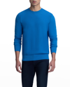 Bugatchi Men's Solid/striped Cotton Crewneck Sweater In Classic-blue