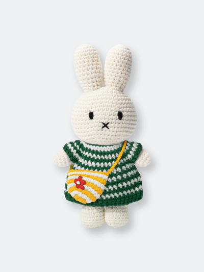 Just Dutch Babies'  Miffy And Her Striped Bag In Green