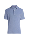 Isaia Men's Slim-fit Cotton Piqué Polo In Bright Blue