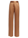 The Sei Pleated Satin Wide-leg Trousers In Orange