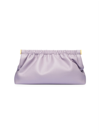 Nanushka The Bar Vegan Leather Clutch Bag In Purple