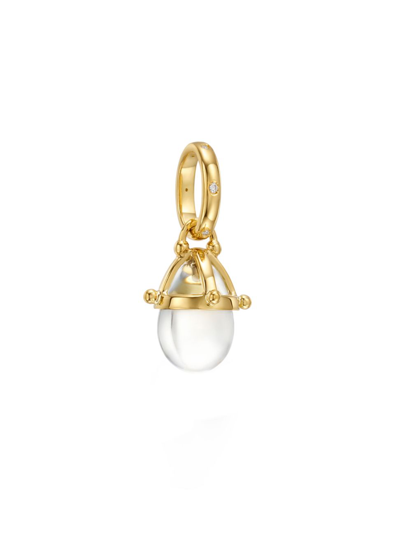 Temple St Clair 18k Yellow Gold Crystal Granulated Amulet Pendant In White/gold