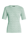 Givenchy Short Sleeve Lace Monogram Sweater In Pistachio