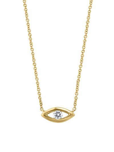 Saks Fifth Avenue Women's 14k Yellow Gold & Diamond Eye Pendant Necklace