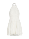 Jonathan Simkhai Bea Tiered Embroidered Cotton-blend Gauze Halterneck Mini Dress In White