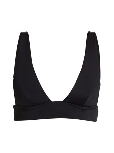 Onia Mallory V-neck Bikini Top In Black