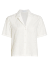 Onia Camp Collar Eyelet Shirt In White