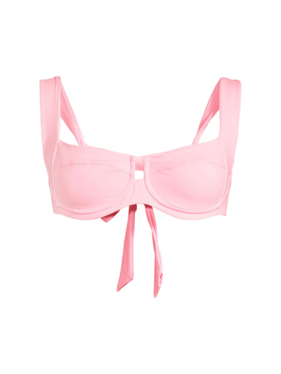 L*space Sensual Solids Camellia Bikini Top In Crystal Pink