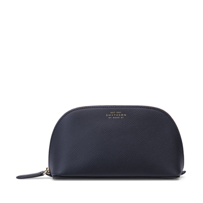 Smythson Cosmetic Case In Panama In Navy