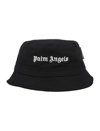 PALM ANGELS PALM ANGELS LOGO EMBROIDERED FLAT CROWN BUCKET HAT