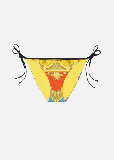 Versace Barocco Goddess Bikini Bottoms In Multicolor