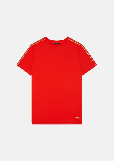 Versace Greca Sports Shirt In Red