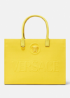 Versace La Medusa Canvas Tote Bag In Yellow
