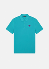 Versace Medusa Appliqué Cotton Polo Shirt In Blue