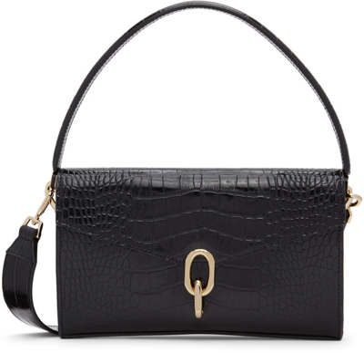 Anine Bing Colette Crocodile-effect Shoulder Bag In Black ModeSens