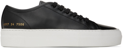 Common Projects Black Tournament Low Super Sneakers In 7506 Black/white