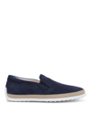 TOD'S SLIP-ON IN BLUE SUEDE