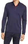 Bugatchi Long Sleeve Cotton Polo In Midnight