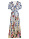 Saloni Lea Floral-print Silk-jacquard Maxi Dress In Multicolor
