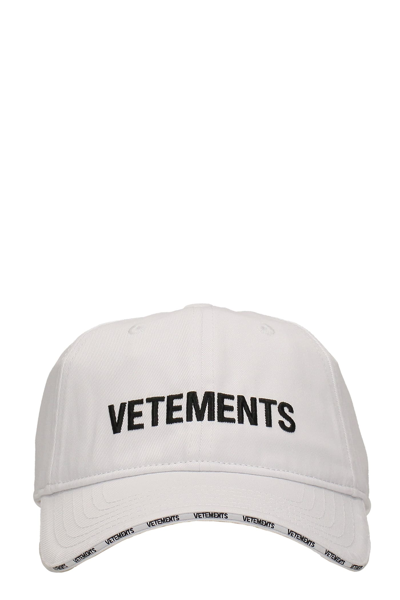 Vetements Embroidered Logo Baseball Cap In White