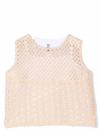 Il Gufo Macramé-detail Sleeveless Blouse In Begie