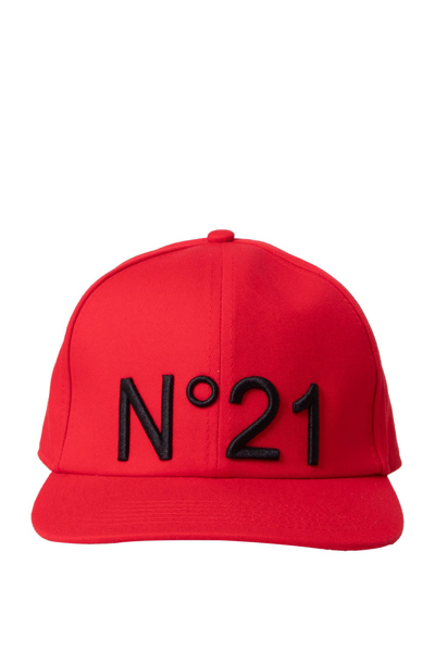 N°21 Baseball Hat With Logo In Red