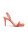 Gianvito Rossi 'britney' Strass Embellished Chenille Sandals In Orange