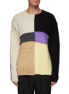 Jil Sander Crewneck Colourblock Intarsia Knit Sweater In Multi-colour