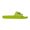 Palm Angels Pool Logo Rubber Slide Sandals In Light Green Green