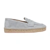 Gianvito Rossi Lido Suede Espadrille Loafers In Mist