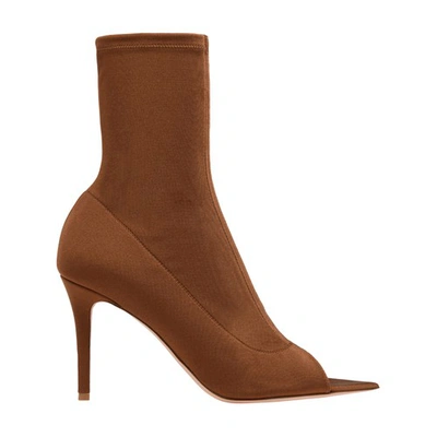 Gianvito Rossi Hiroko Bootie 85 In Cuoio Trasp