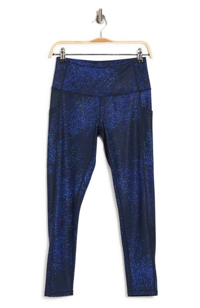 Z By Zella High Waist Daily Patch Pocket Leggings In Navy Sapphire Splatter Dot