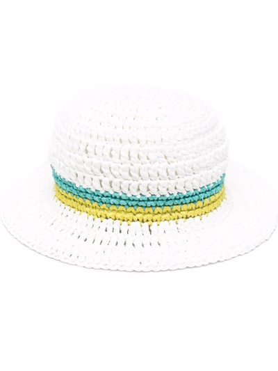 Emilio Pucci Interwoven-design Stripe-detail Hat In 화이트,멀티