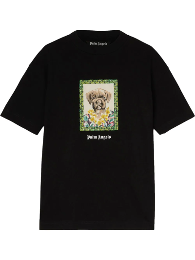 Palm Angels Boxer Bob-print Cotton-jersey T-shirt In Black