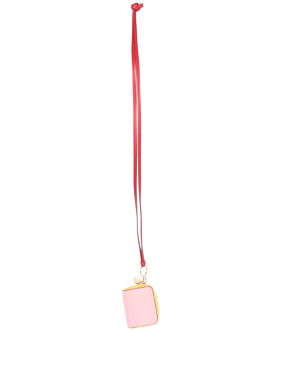 Stella Mccartney Neck-strap Zipped Purse In Rosa