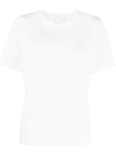 Allude Round-neck Short-sleeve T-shirt In White