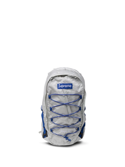 Supreme Logo-patch Backpack In Grey