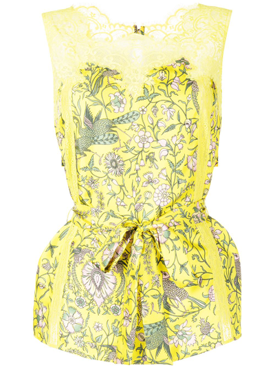 Shiatzy Chen Flowerful Collection Top In Yellow