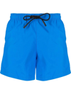 Marcelo Burlon County Of Milan Swimming Trunks With Embroidery In Blue Black