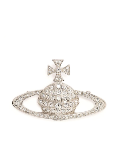 Vivienne Westwood Low Relief Brooch In Silber