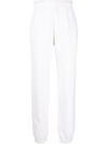 Re/done 80s Tapered High-rise Cotton-fleece Jogging Bottoms In Weiss